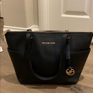 Michael Kors black tote bag